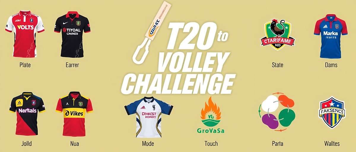 T20 to Volley Challenge Regional Teams T20 to Volley Challenge regional teams showcase with various state team jerseys and logos
